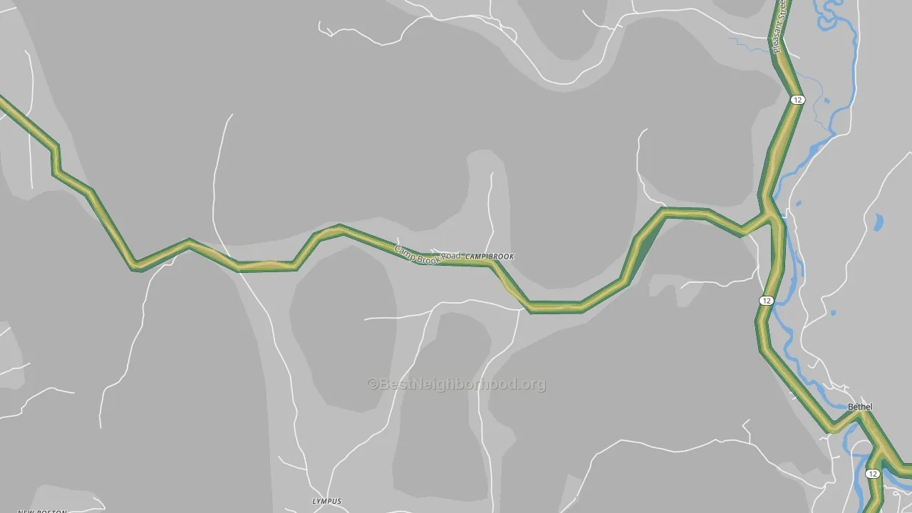 Lilliesville, VT Map of Noise Levels in Lilliesville