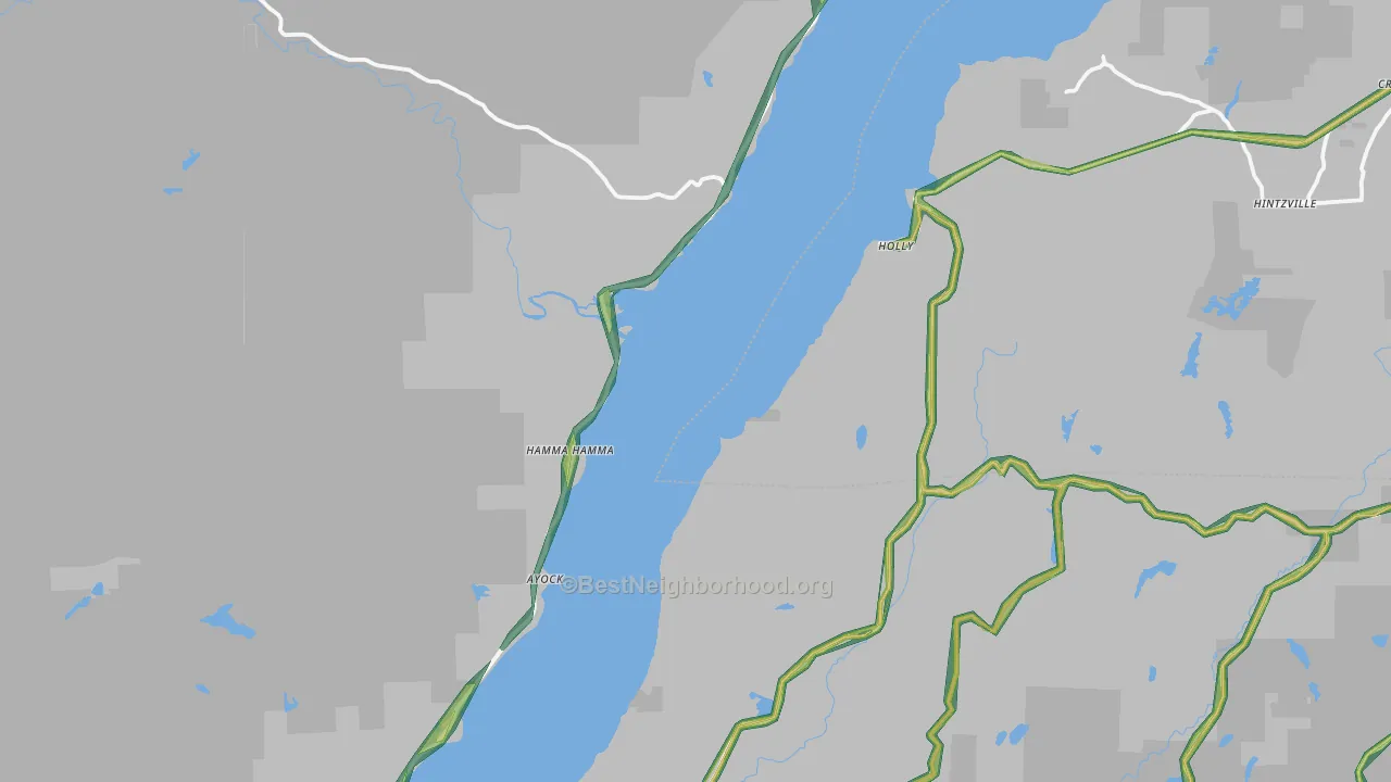 Lilliwaup, WA Map of Noise Levels in Lilliwaup