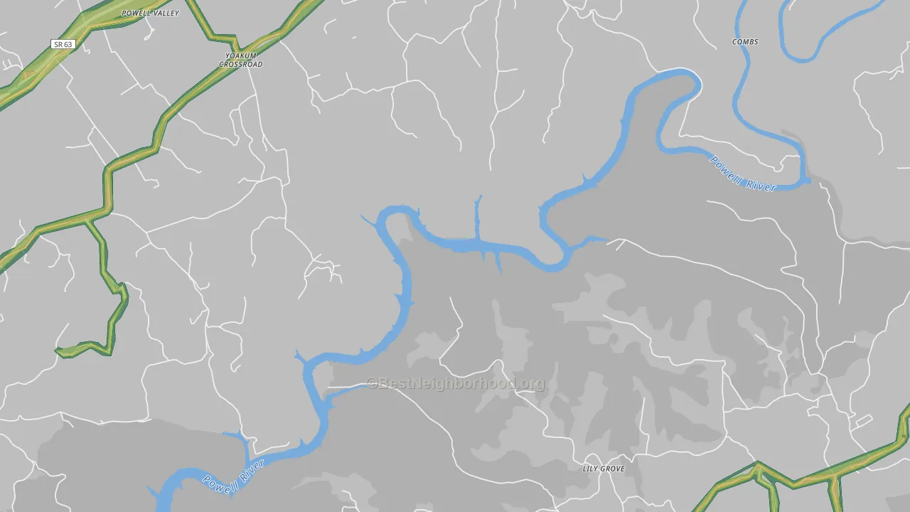Lily Grove, TN Map of Noise Levels in Lily Grove