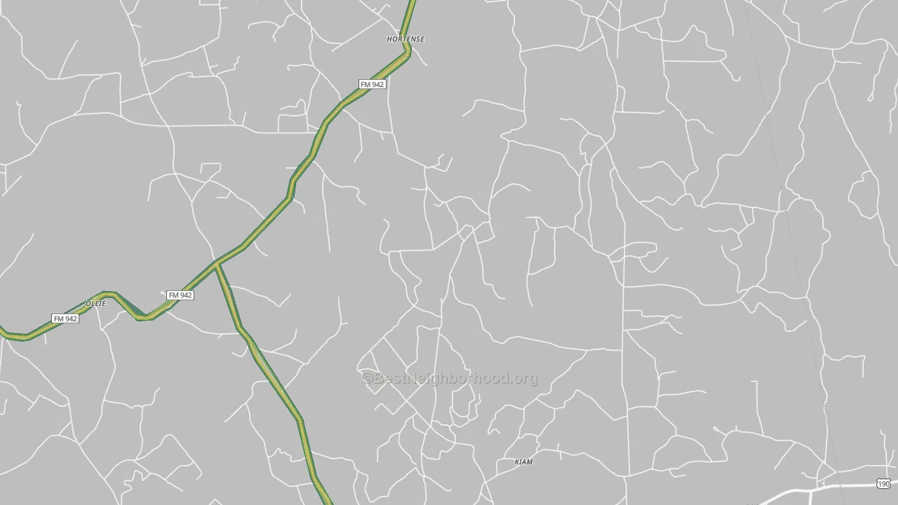 Lily Island, TX Map of Noise Levels in Lily Island