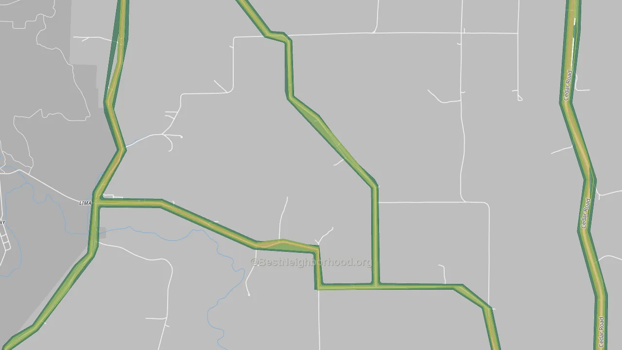 Lima, IA Map of Noise Levels in Lima