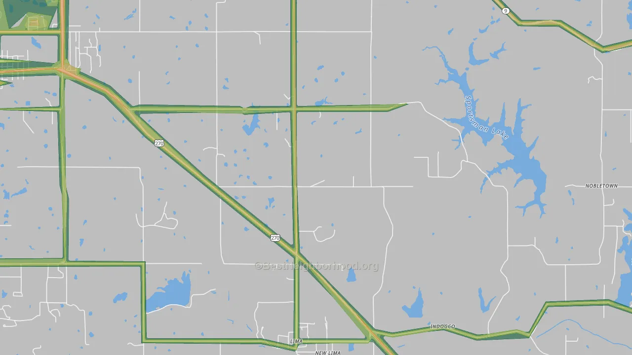 Lima, OK Map of Noise Levels in Lima
