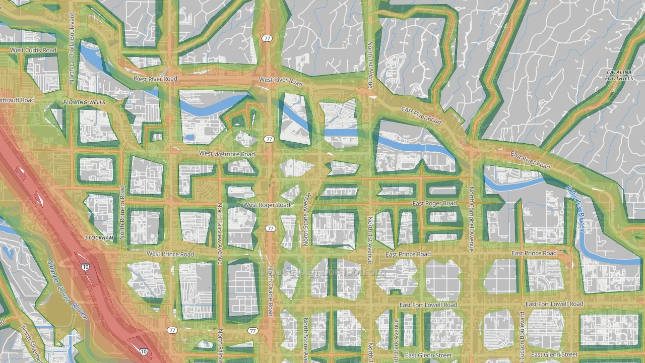 Limberlost, Tucson, AZ Map of Noise Levels in Limberlost