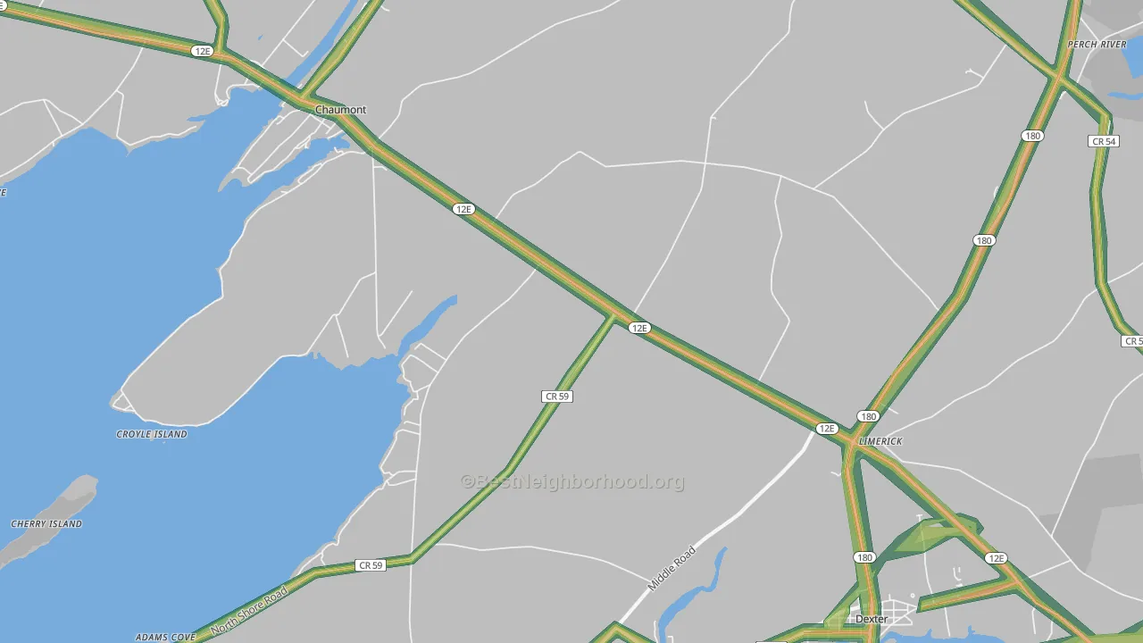 Limerick, NY Map of Noise Levels in Limerick