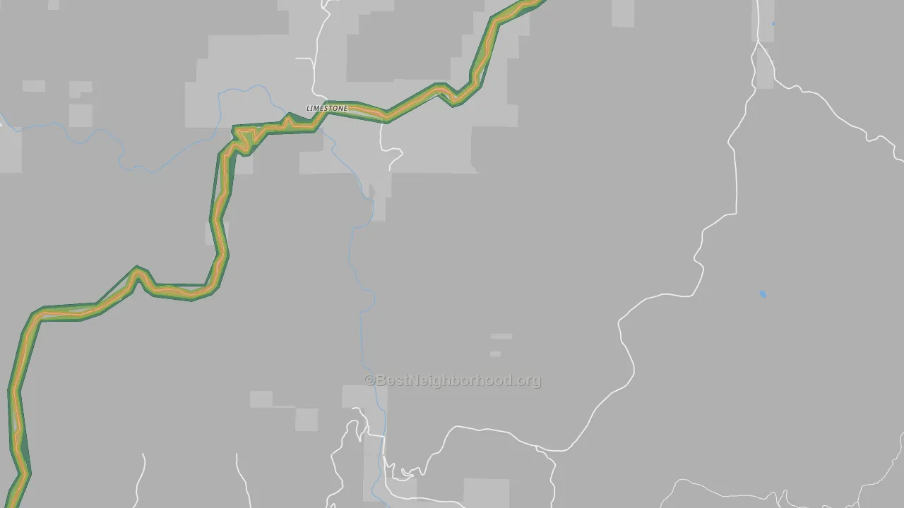 Limestone, AR Map of Noise Levels in Limestone