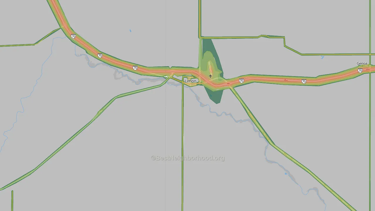 Limon, CO Map of Noise Levels in Limon