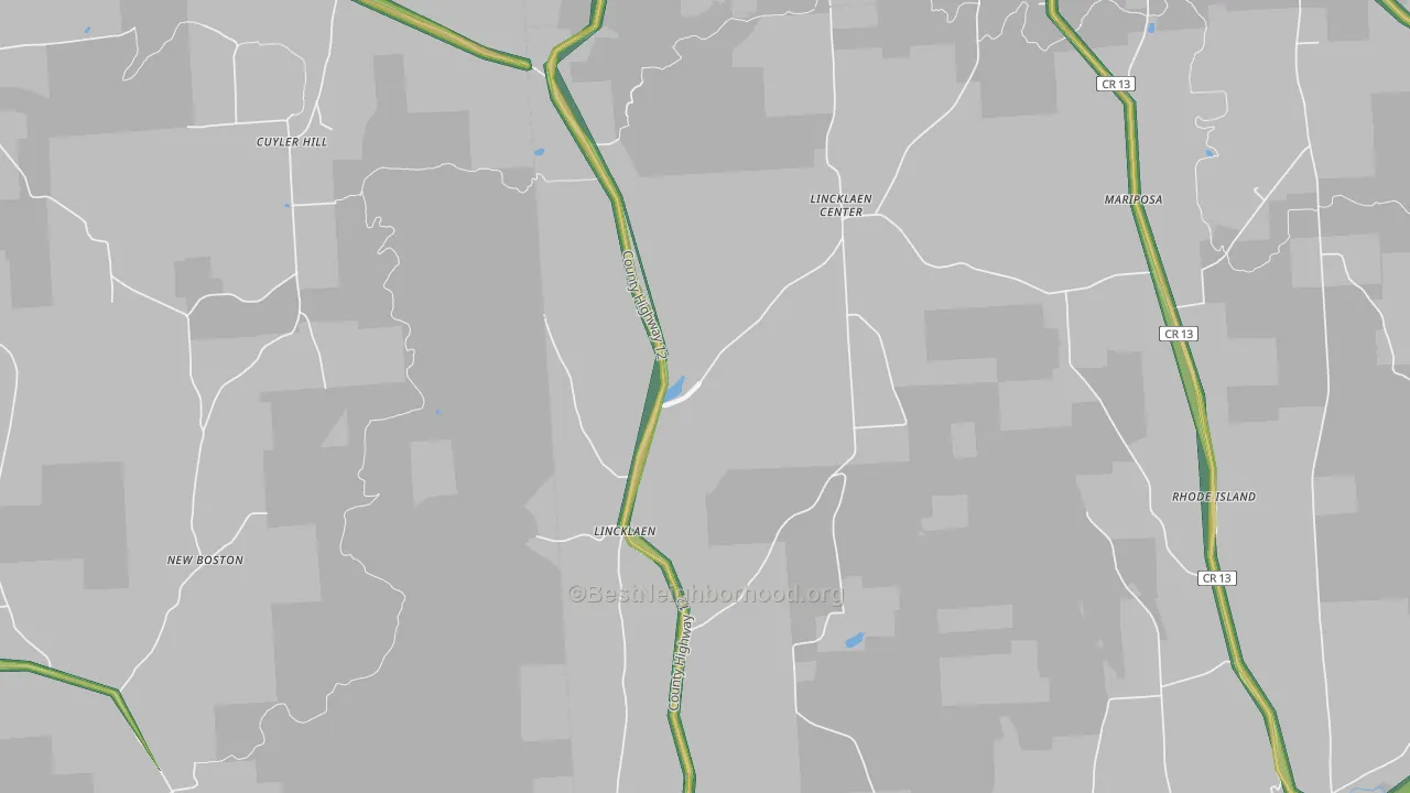 Lincklaen, NY Map of Noise Levels in Lincklaen