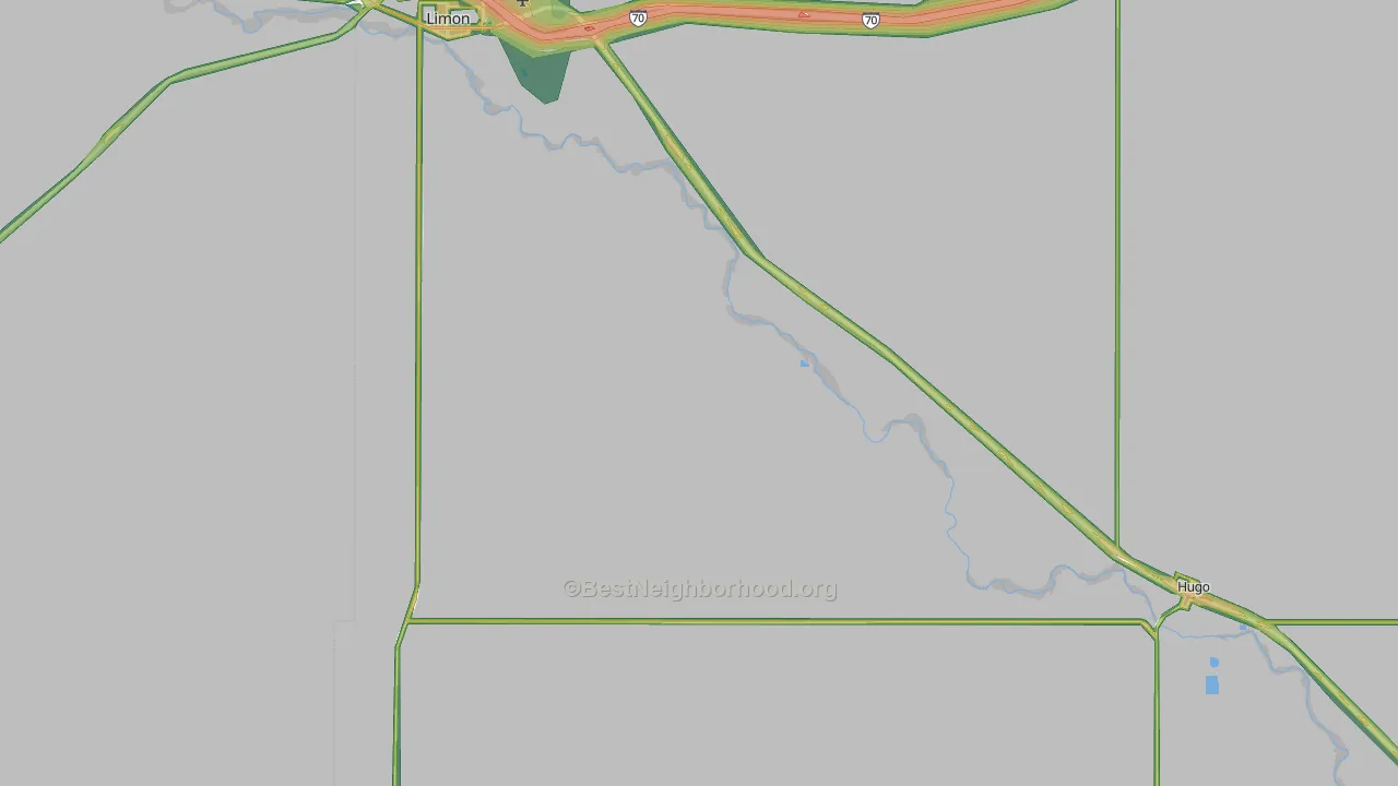 Lincoln County, CO Map of Noise Levels in Lincoln County