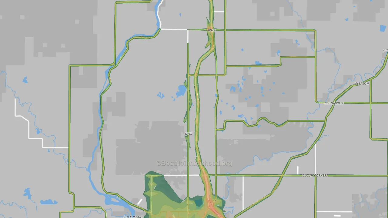 Lincoln County, WI Map of Noise Levels in Lincoln County