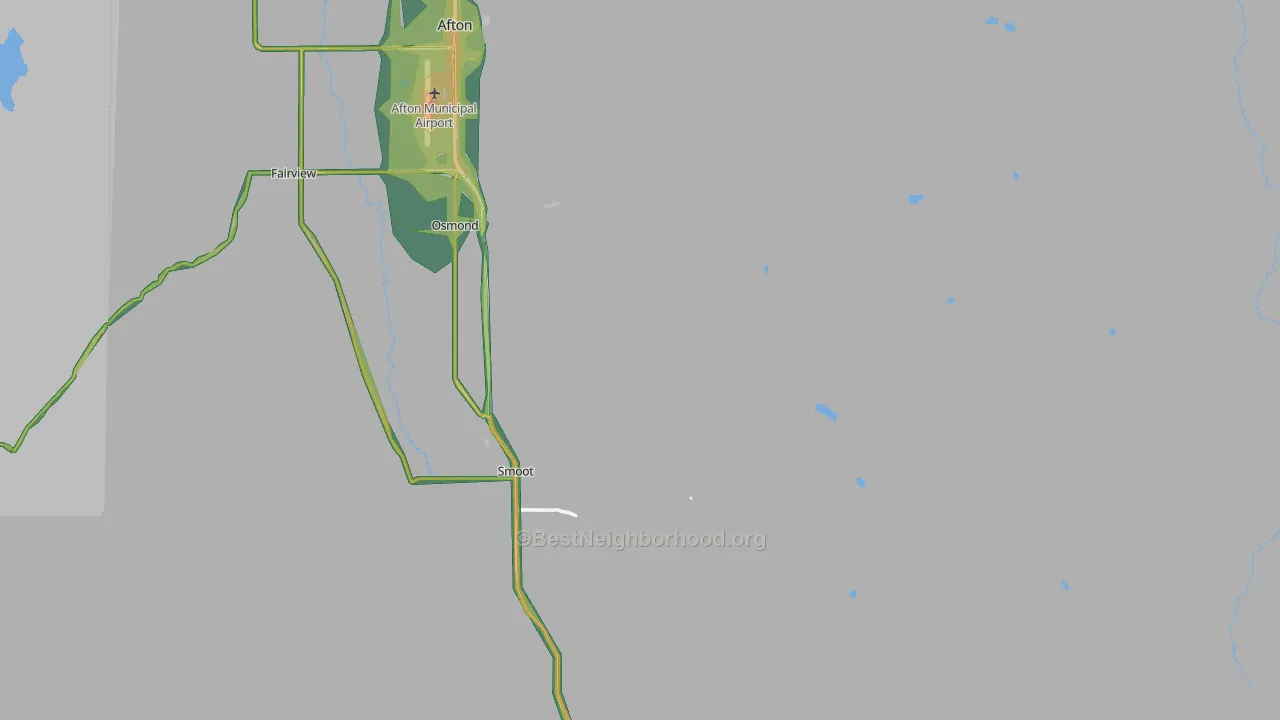 Lincoln County, WY Map of Noise Levels in Lincoln County