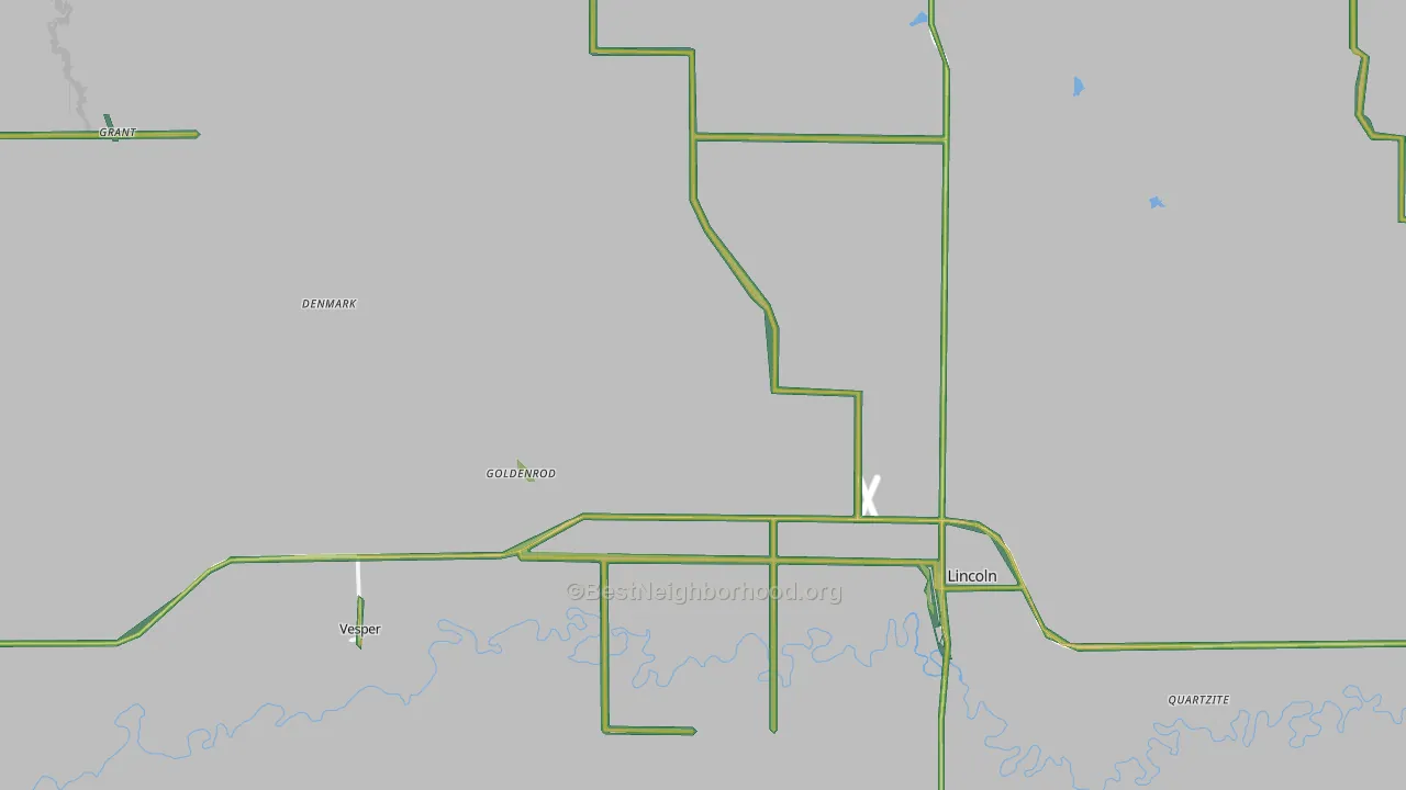 Lincoln, KS Map of Noise Levels in Lincoln
