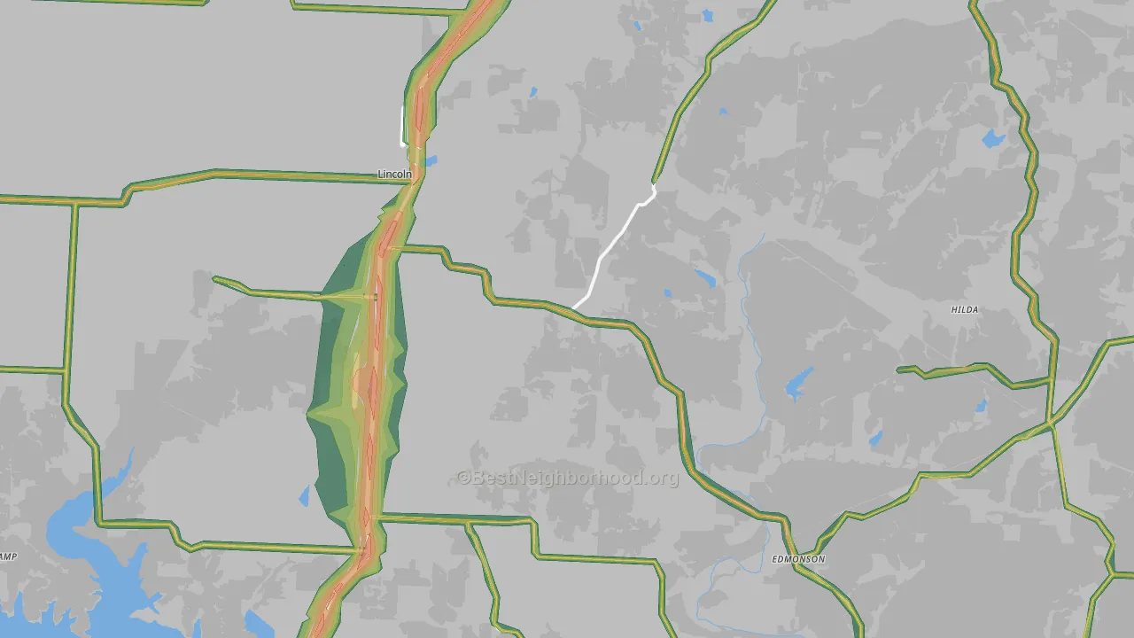Lincoln, MO Map of Noise Levels in Lincoln