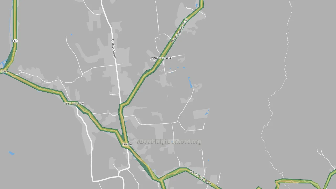 Lincoln, VT Map of Noise Levels in Lincoln