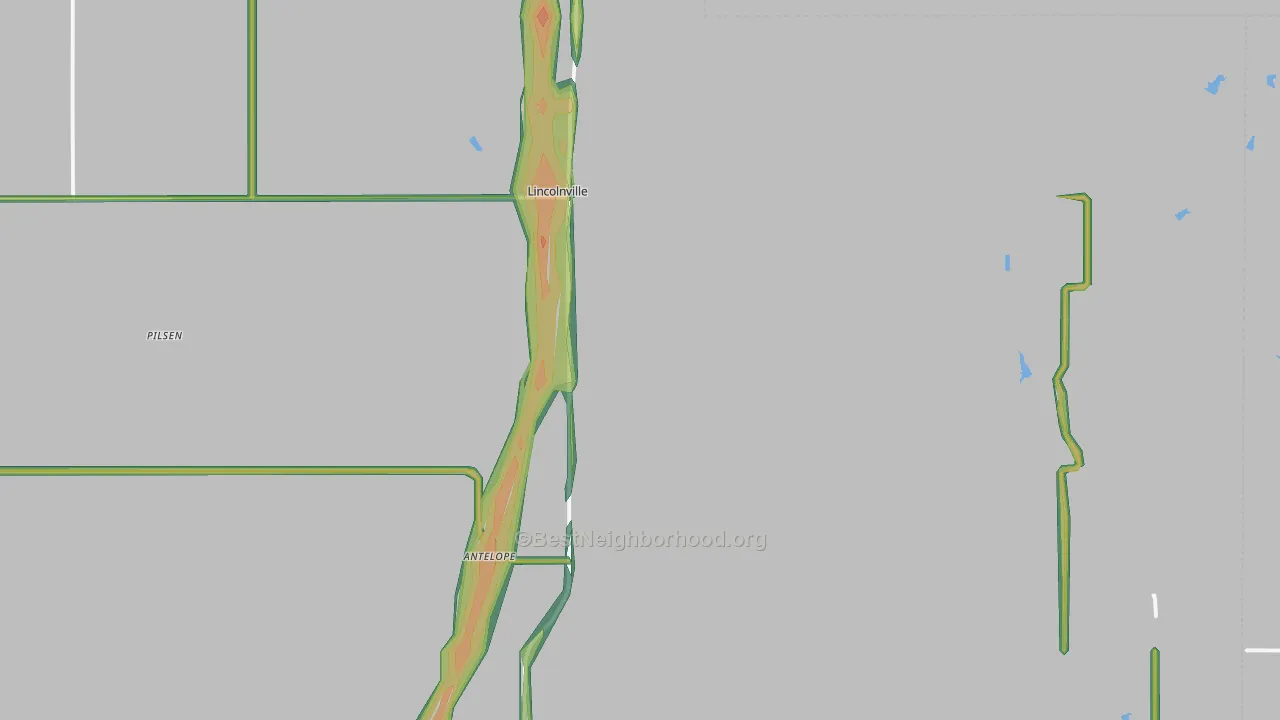 Lincolnville, KS Map of Noise Levels in Lincolnville