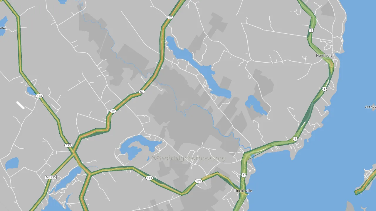 Lincolnville, ME Map of Noise Levels in Lincolnville