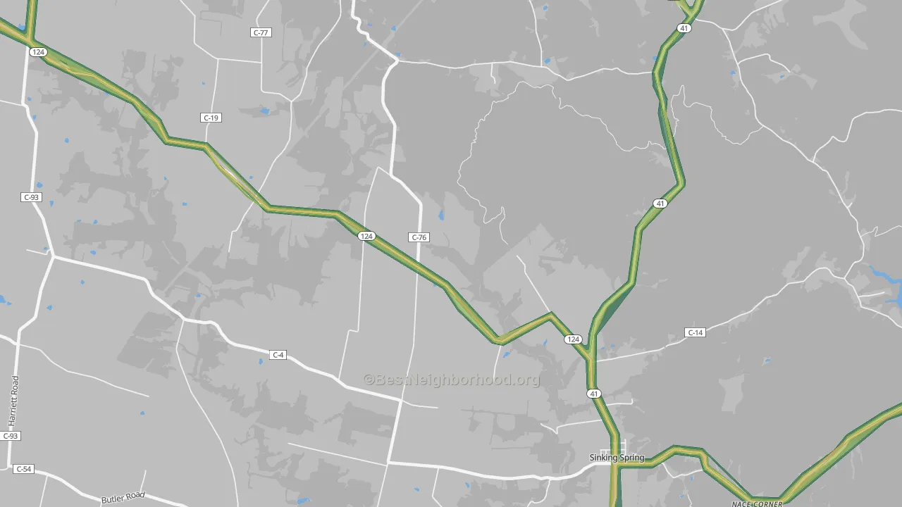Lincolnville, OH Map of Noise Levels in Lincolnville