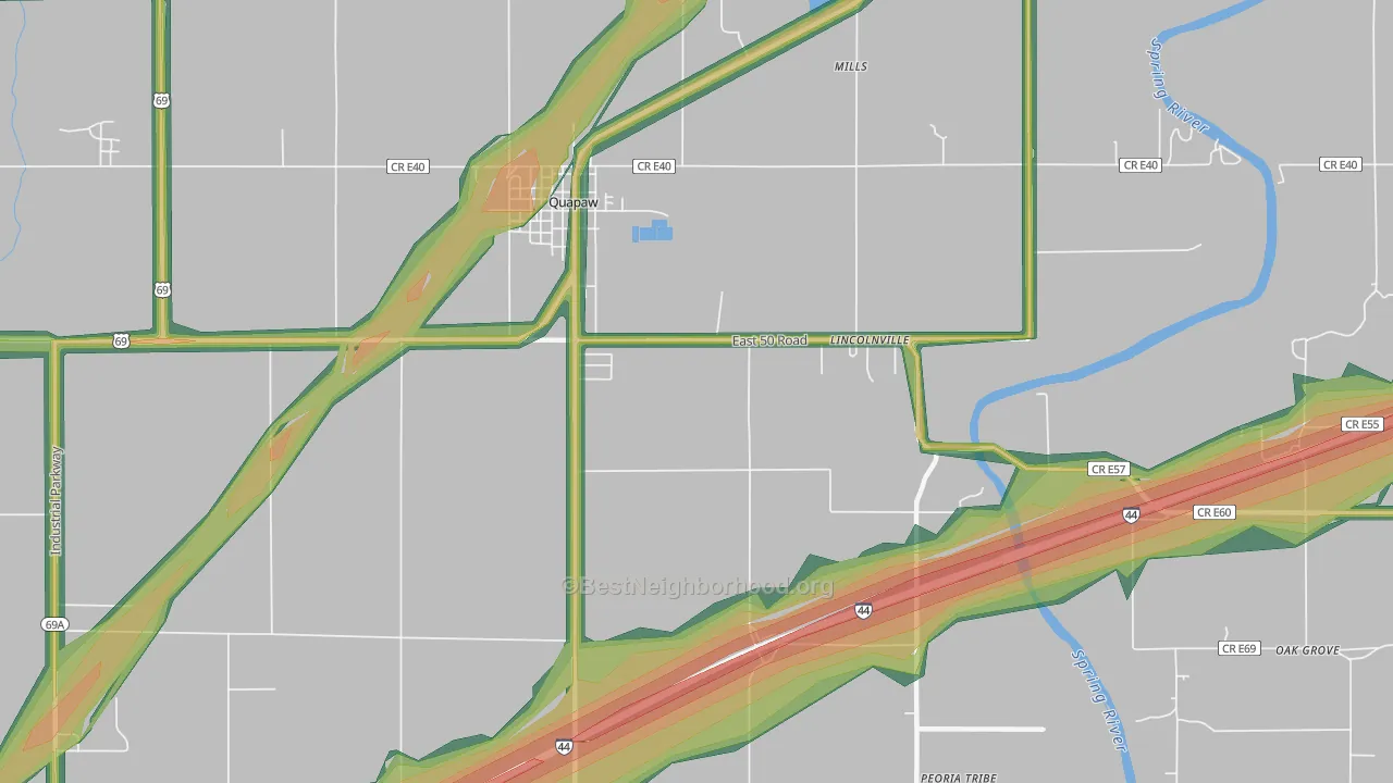 Lincolnville, OK Map of Noise Levels in Lincolnville