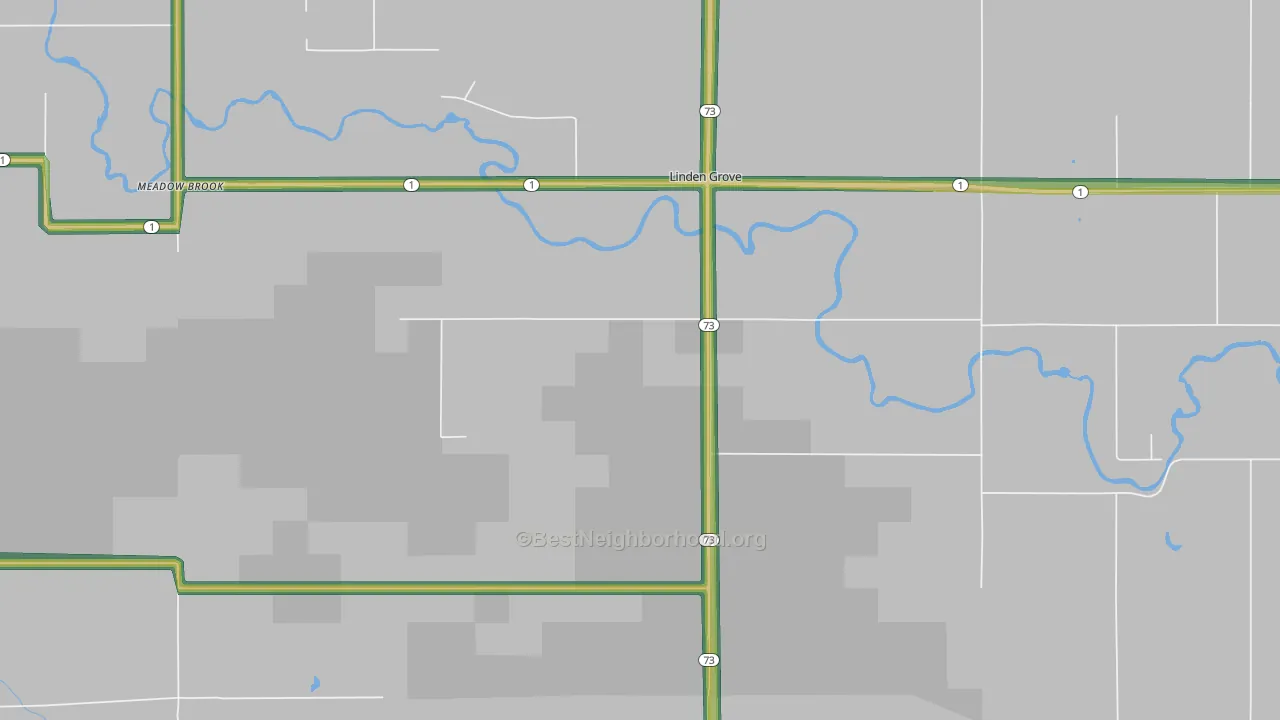 Linden Grove, MN Map of Noise Levels in Linden Grove
