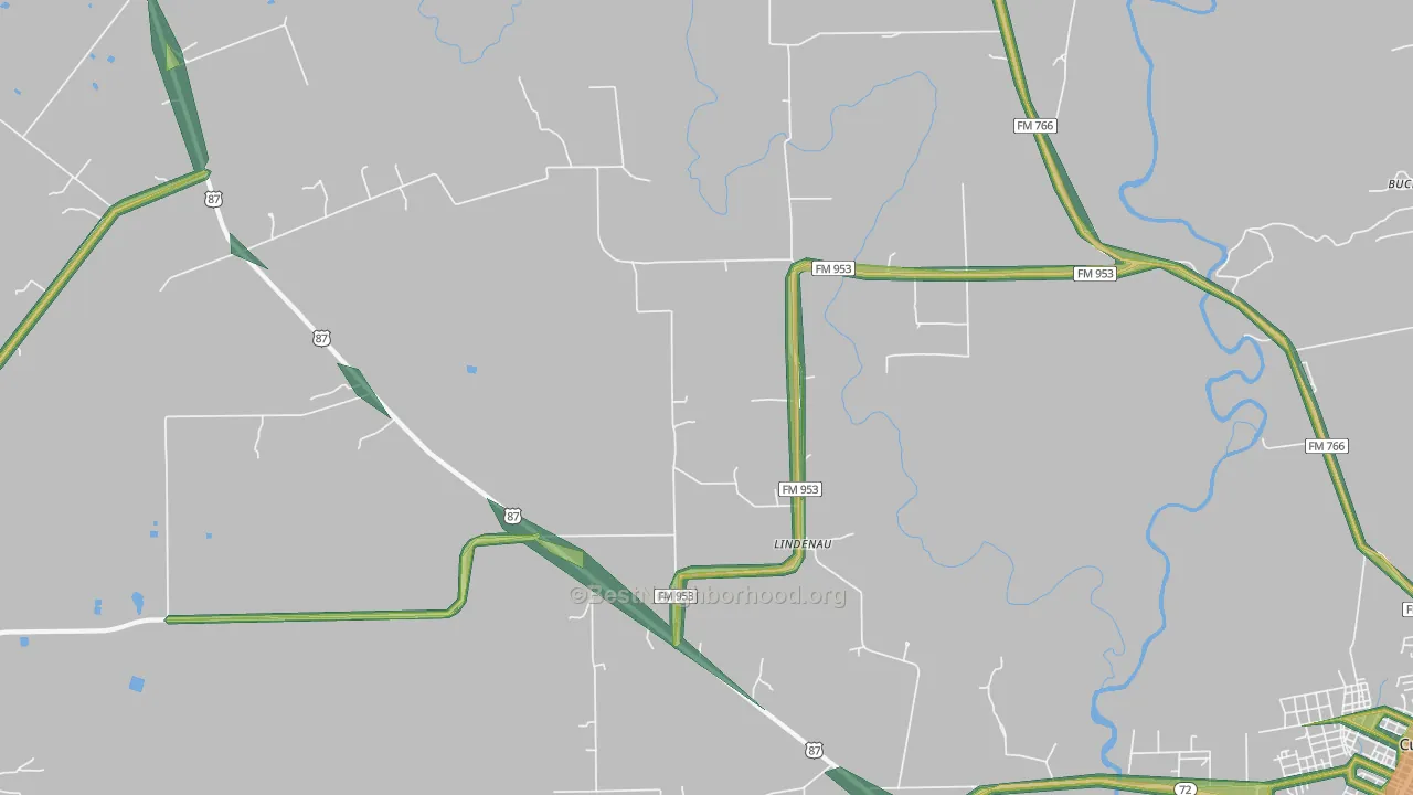 Lindenau, TX Map of Noise Levels in Lindenau