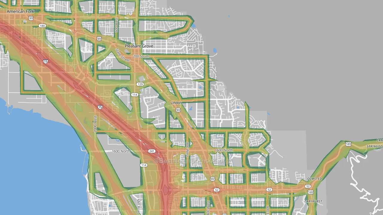 Lindon, UT Map of Noise Levels in Lindon