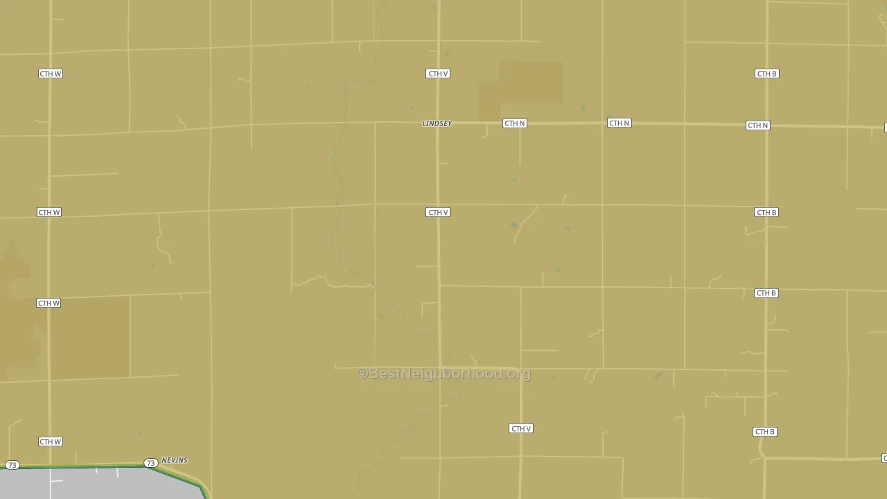 Lindsey, WI Map of Noise Levels in Lindsey