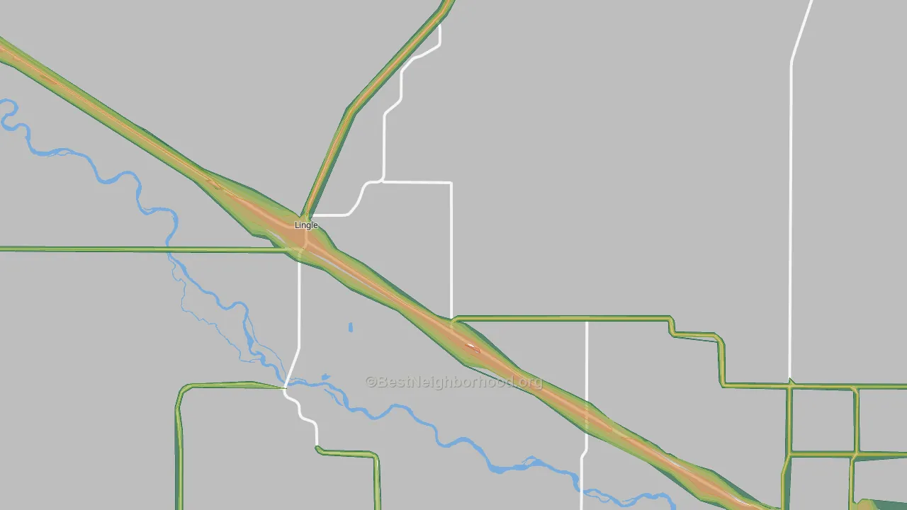 Lingle, WY Map of Noise Levels in Lingle