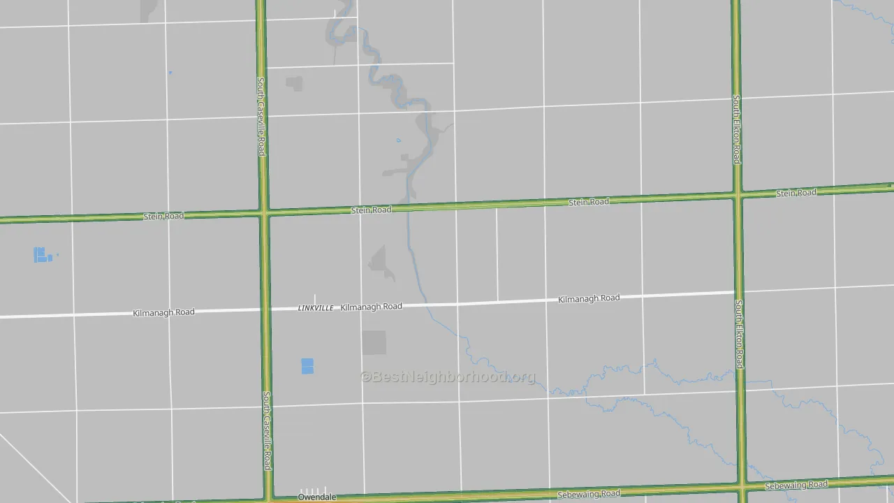 Linkville, MI Map of Noise Levels in Linkville