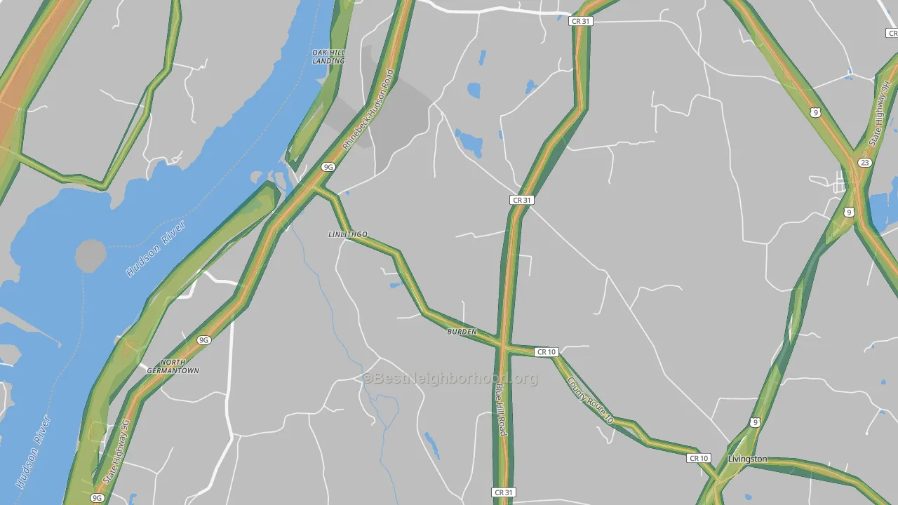 Linlithgo, NY Map of Noise Levels in Linlithgo
