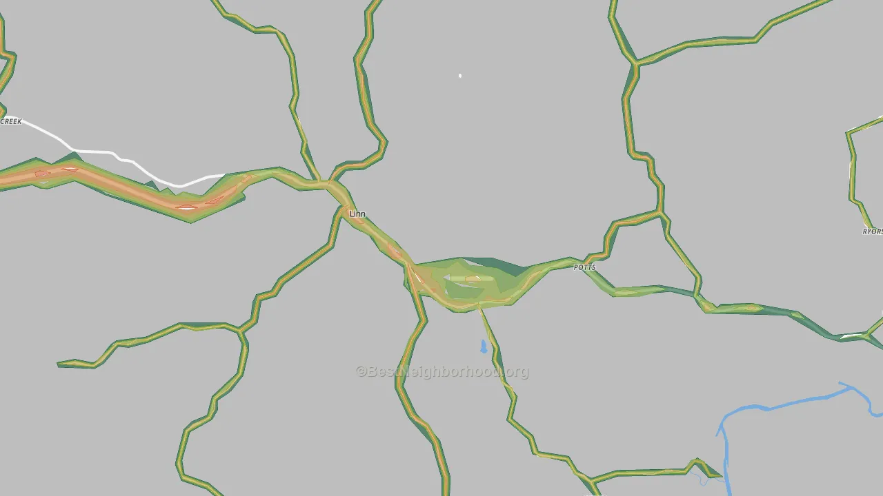 Linn, MO Map of Noise Levels in Linn