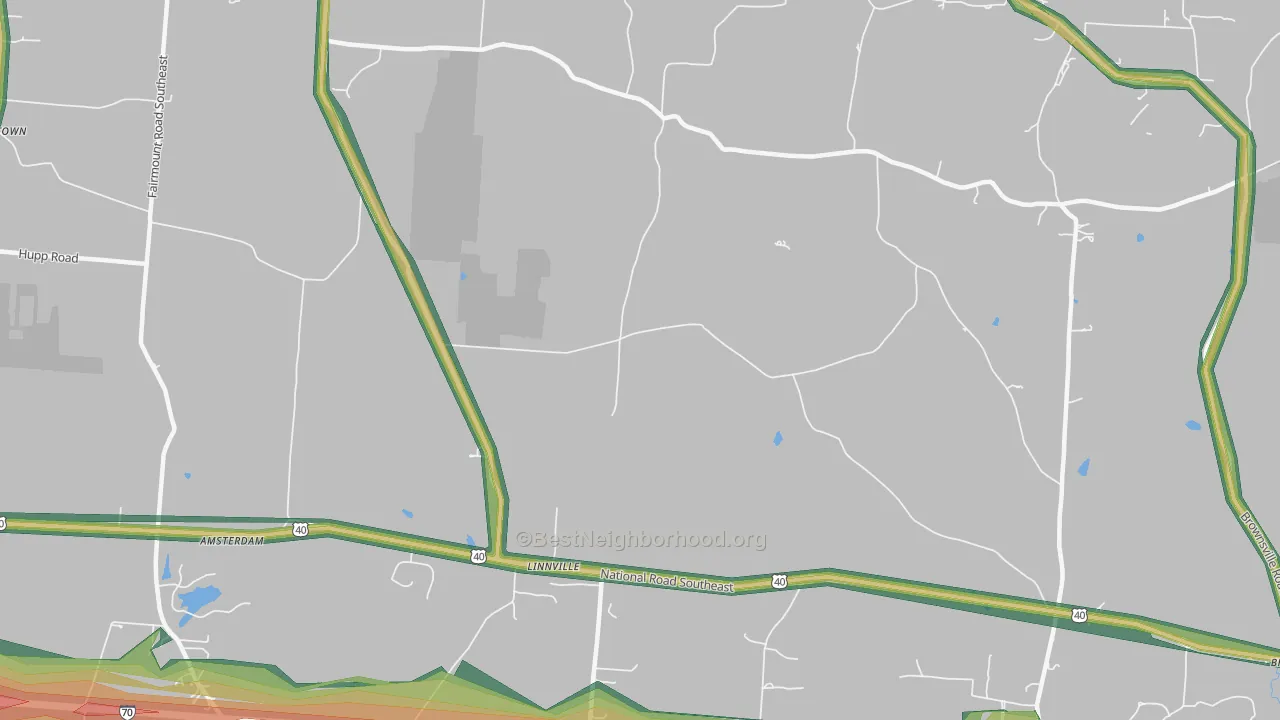 Linnville, OH Map of Noise Levels in Linnville