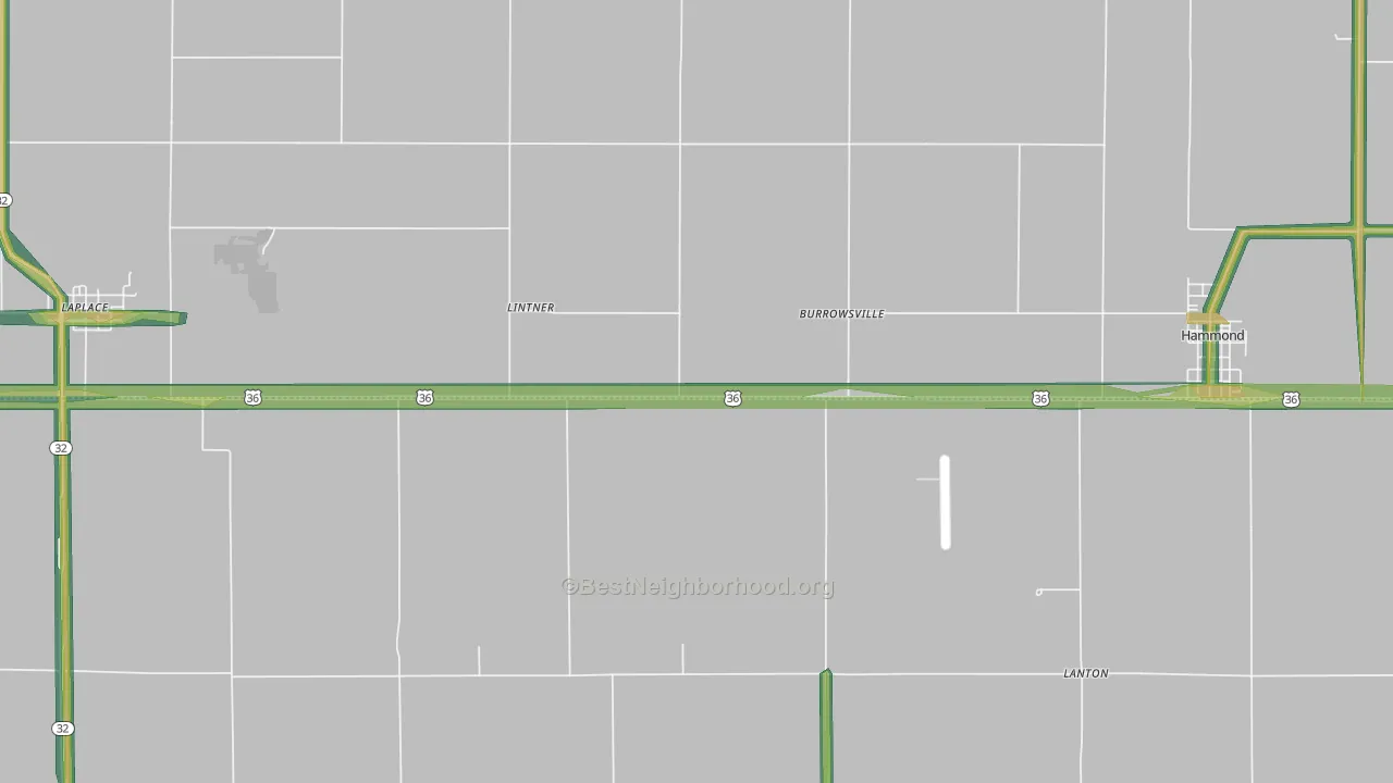 Lintner, IL Map of Noise Levels in Lintner