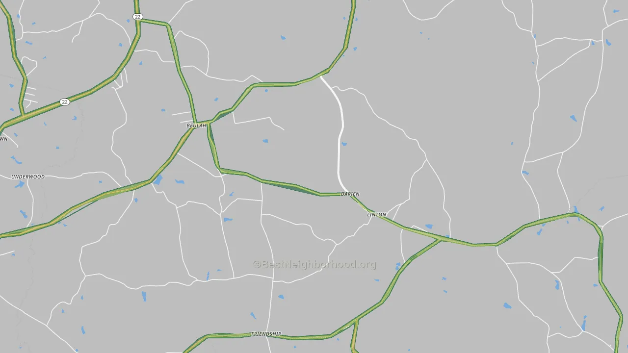 Linton, GA Map of Noise Levels in Linton