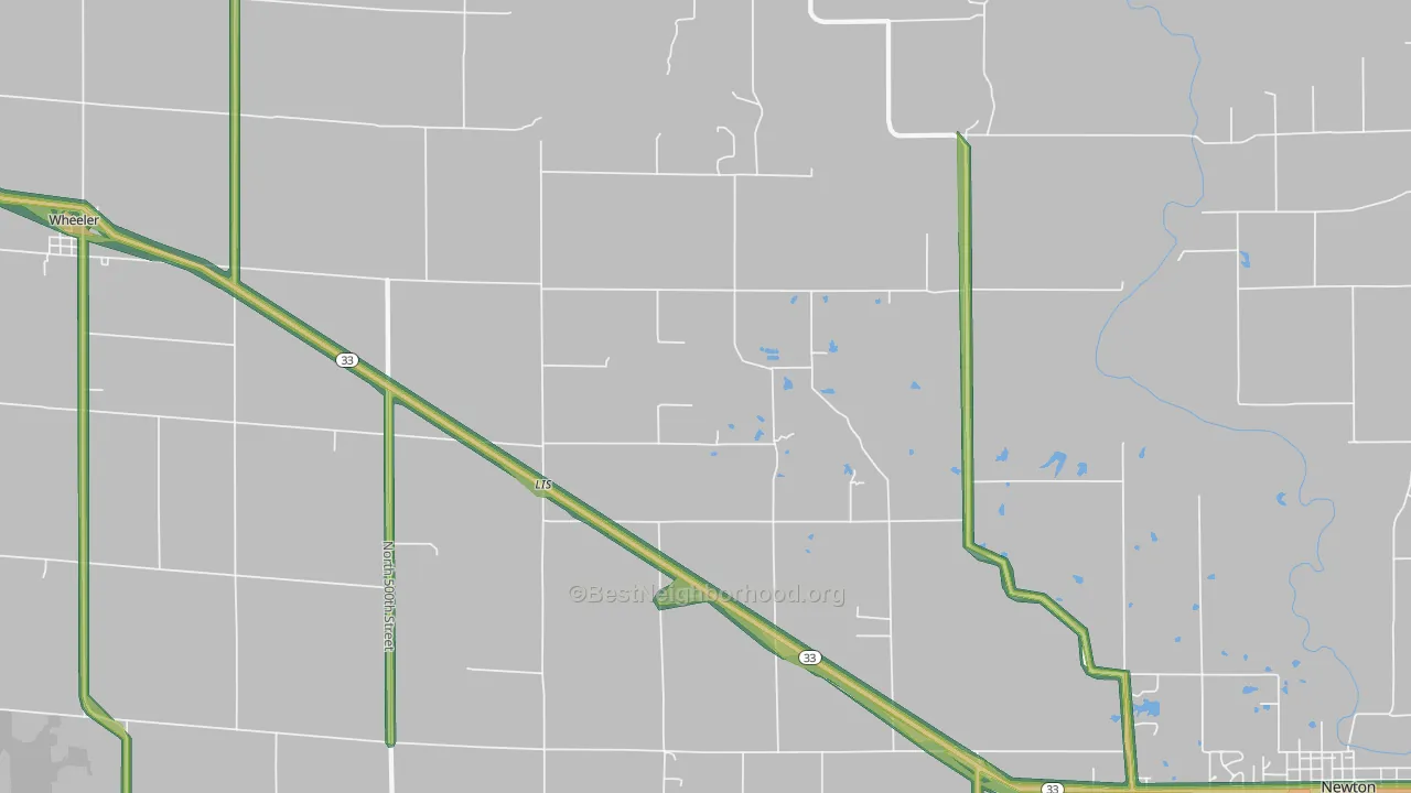 Lis, IL Map of Noise Levels in Lis