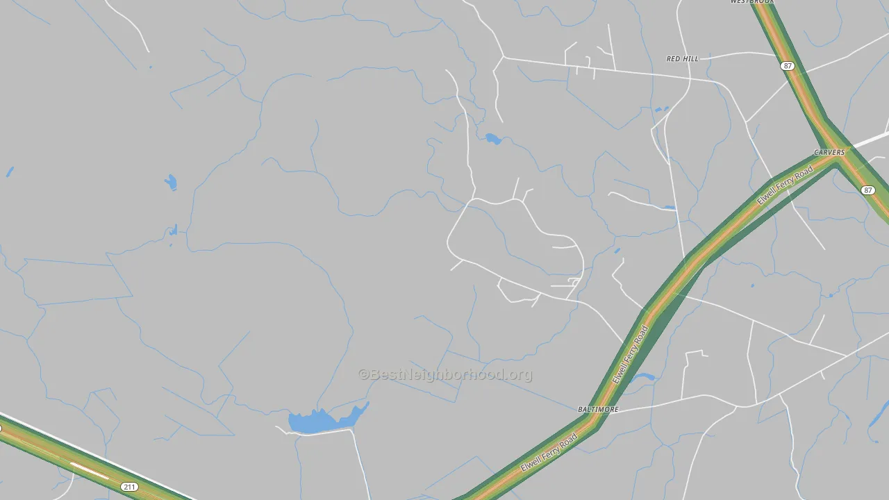 Lisbon, NC Map of Noise Levels in Lisbon