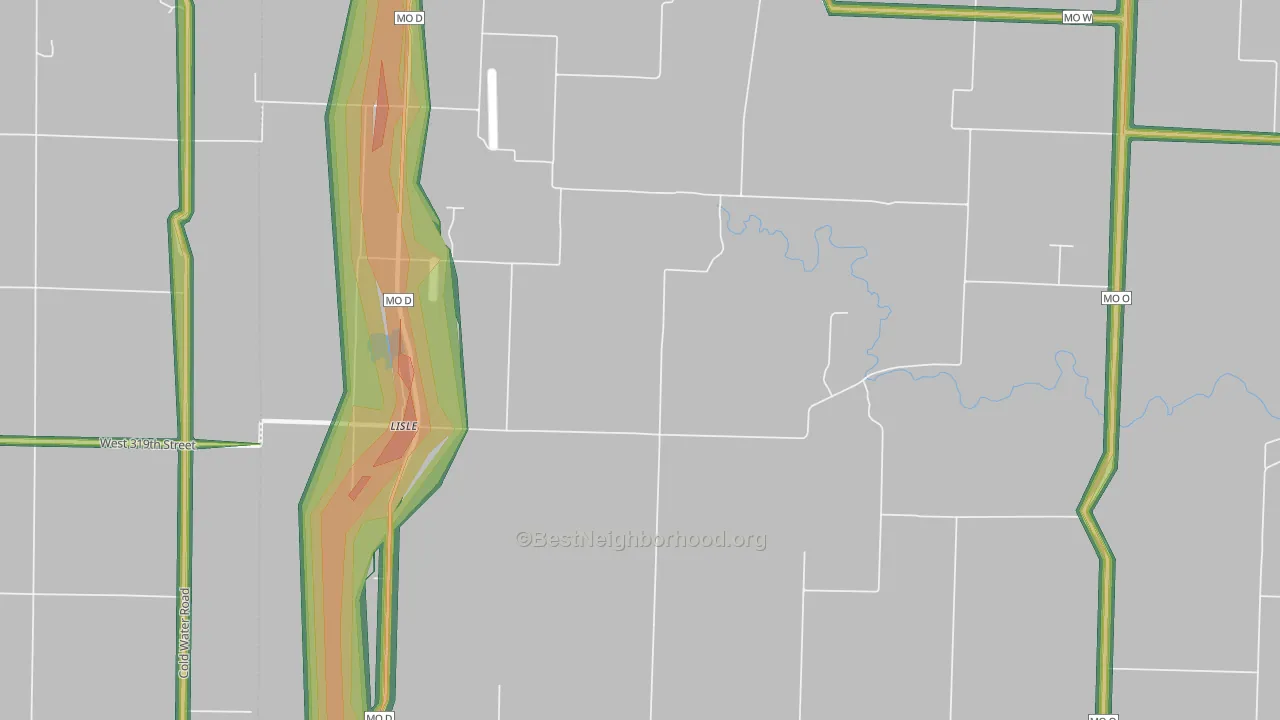 Lisle, MO Map of Noise Levels in Lisle