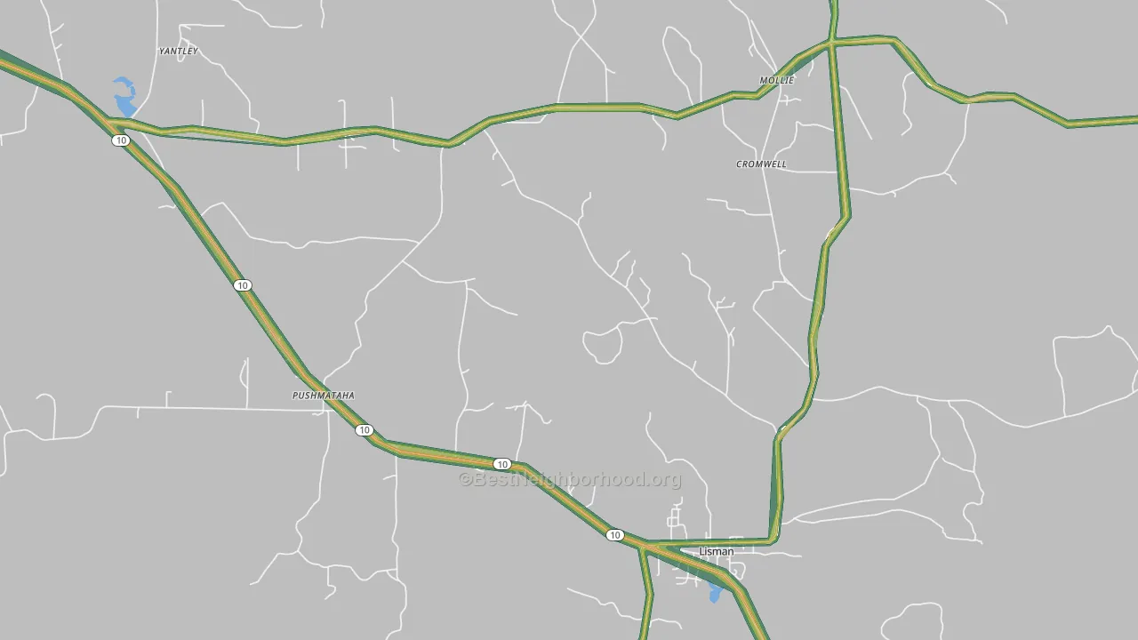 Lisman, AL Map of Noise Levels in Lisman