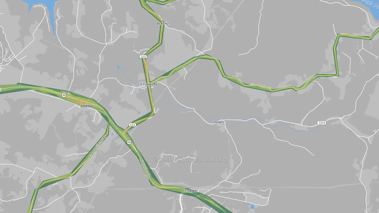 Listonburg, PA Map of Noise Levels in Listonburg