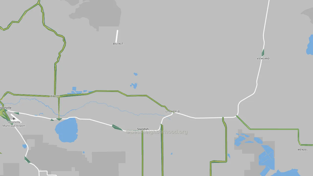 Litchfield, CA Map of Noise Levels in Litchfield