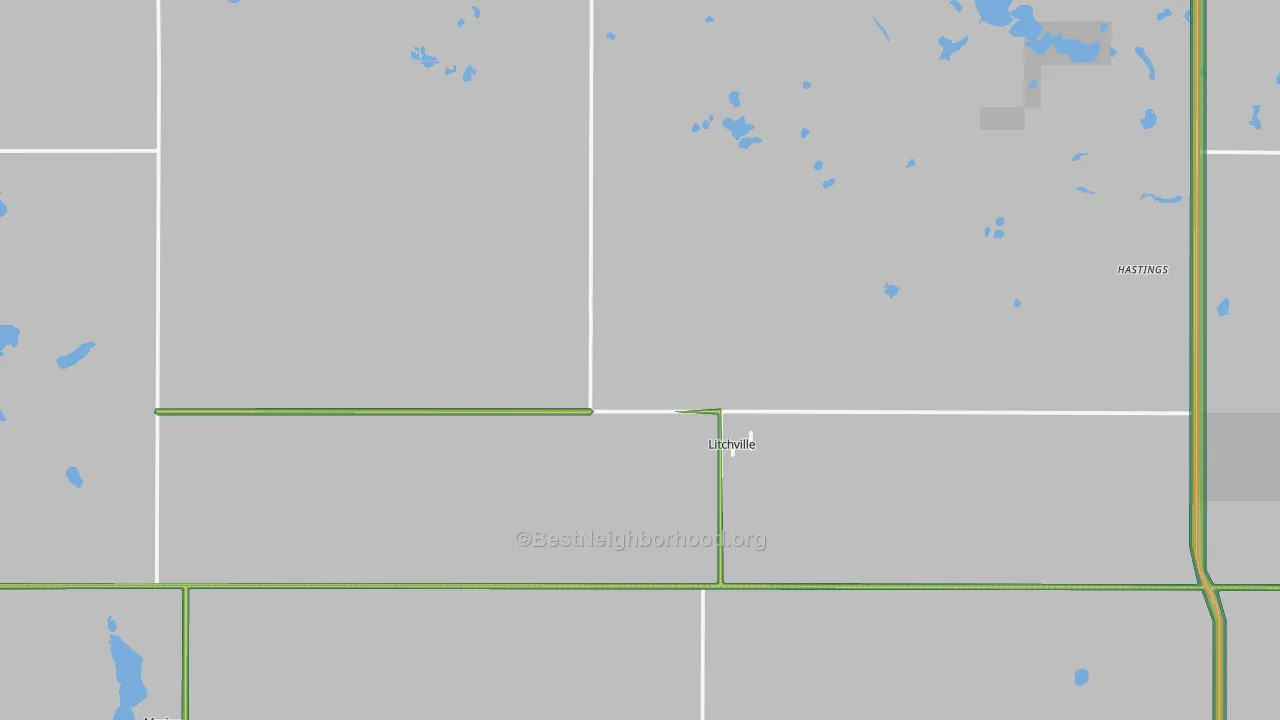 Litchville, ND Map of Noise Levels in Litchville