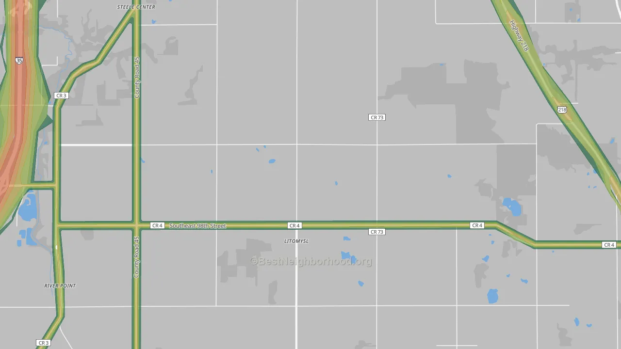Litomysl, MN Map of Noise Levels in Litomysl