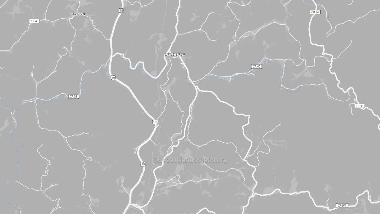 Little Birch, WV Map of Noise Levels in Little Birch