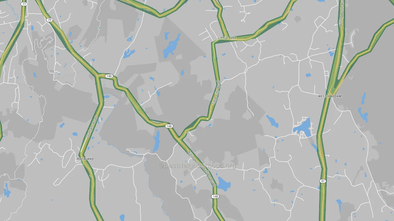 Little City, CT Map of Noise Levels in Little City