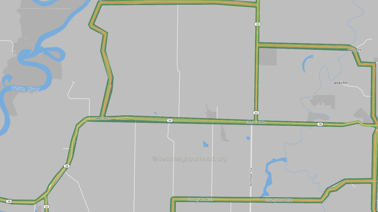 Little Dixie, AR Map of Noise Levels in Little Dixie