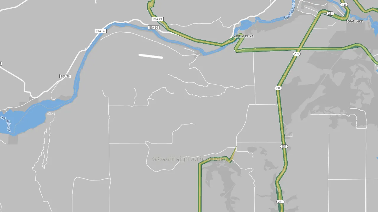 Little Falls, WA Map of Noise Levels in Little Falls