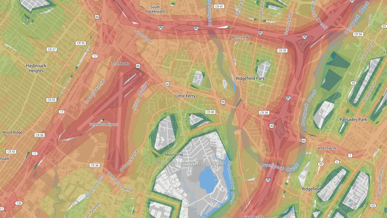 Little Ferry, NJ Map of Noise Levels in Little Ferry