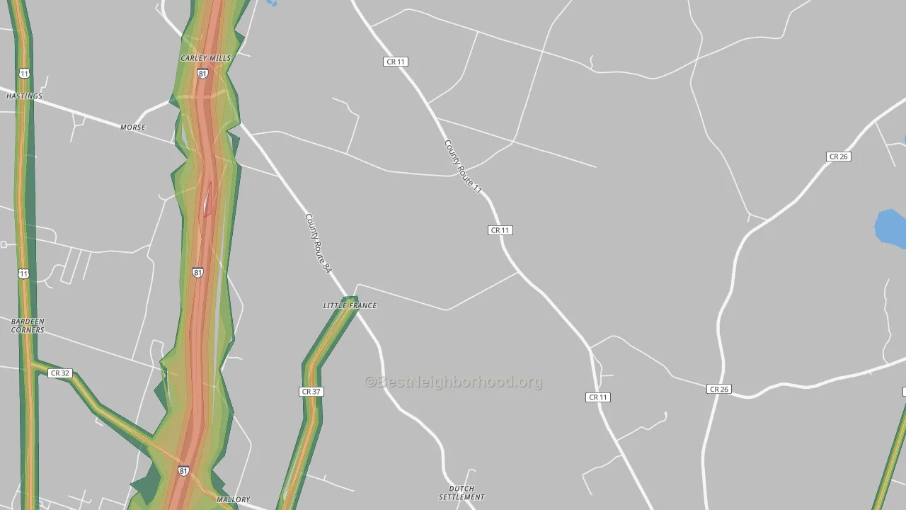 Little France, NY Map of Noise Levels in Little France