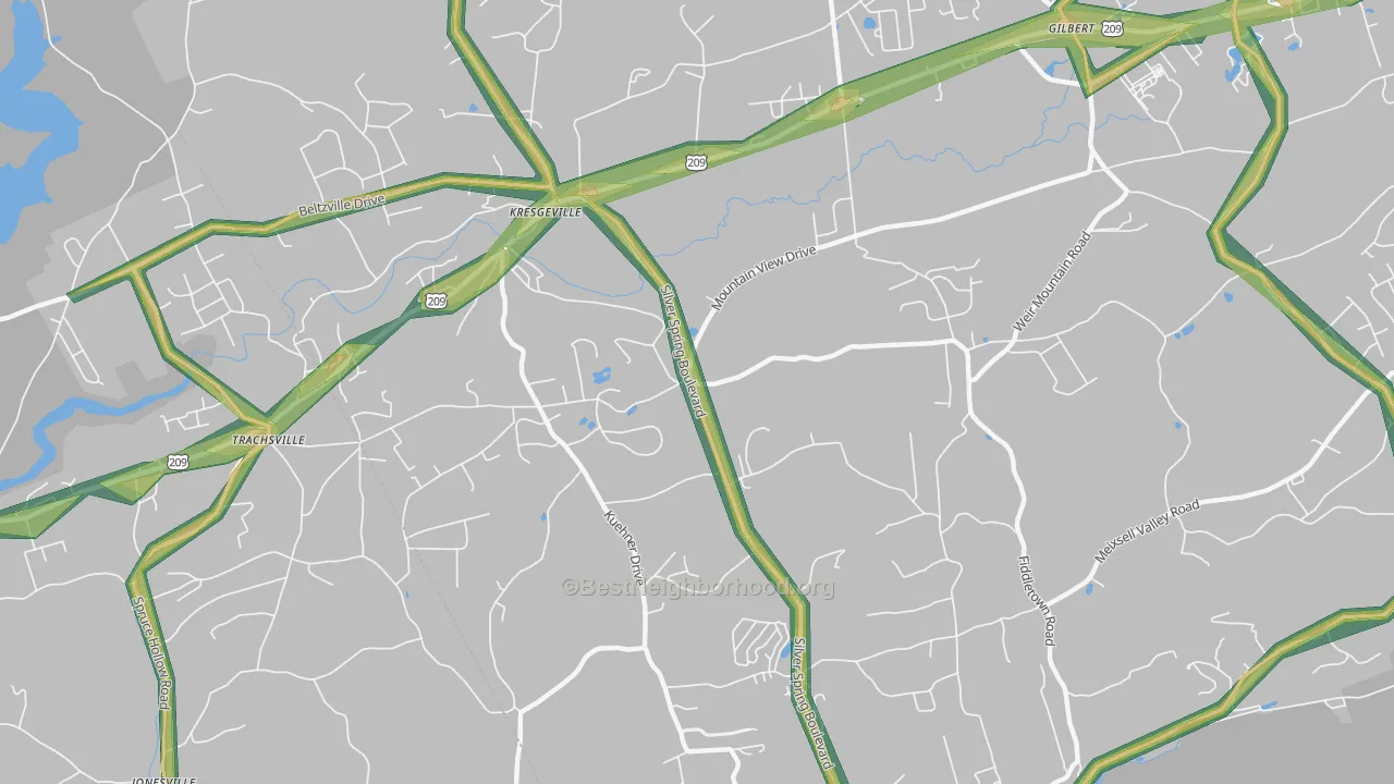 Little Gap, PA Map of Noise Levels in Little Gap