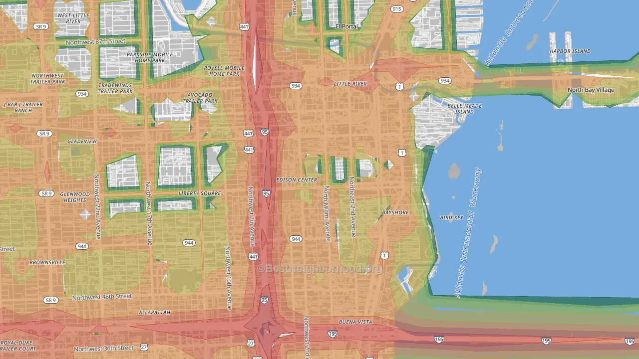 Little Haiti, Miami, FL Map of Noise Levels in Little Haiti