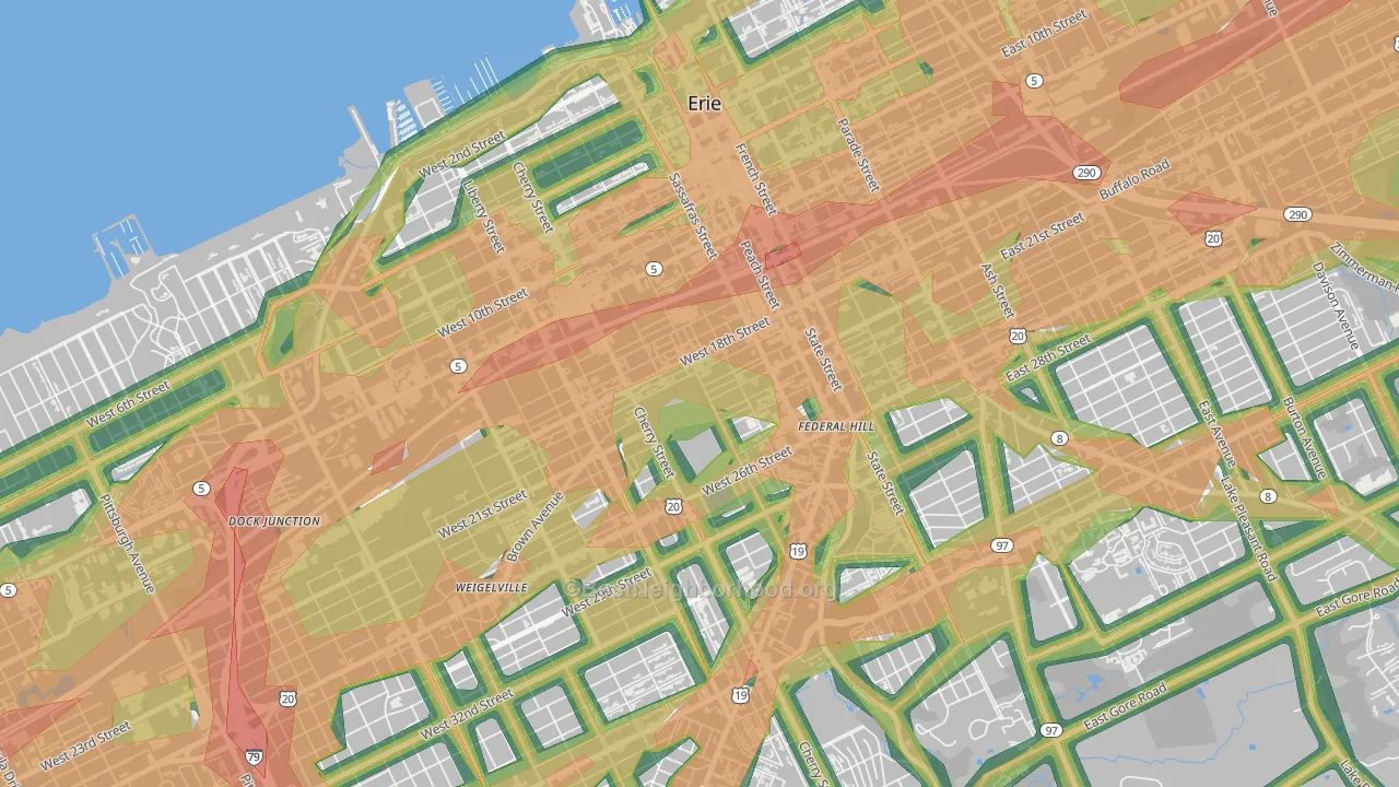 Little Italy, Erie, PA Map of Noise Levels in Little Italy