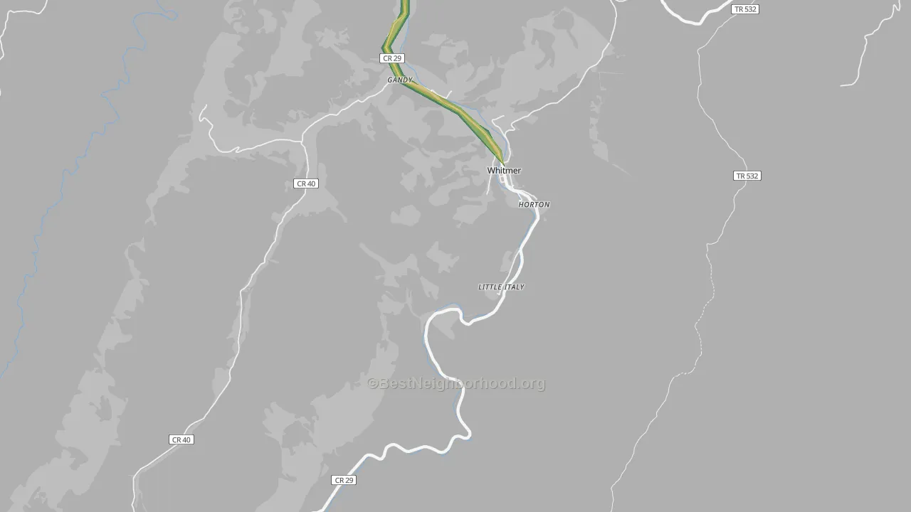 Little Italy, WV Map of Noise Levels in Little Italy